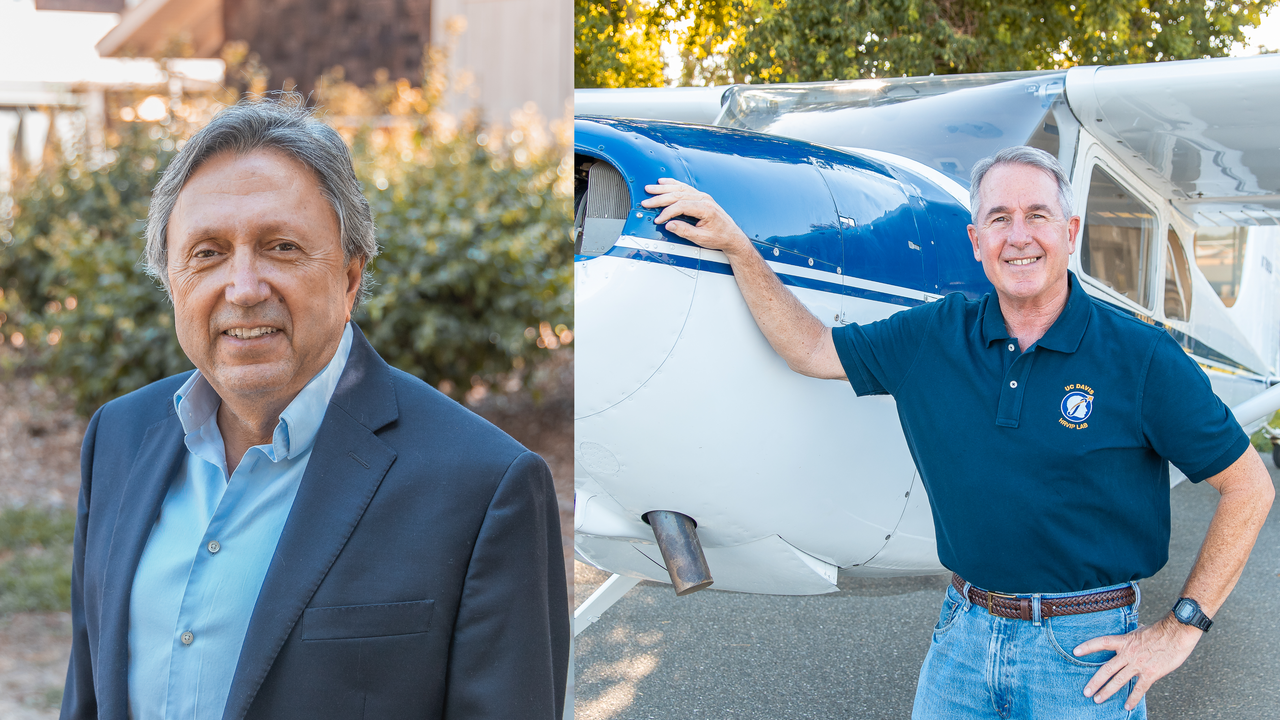 Distinguished Professor Bahram Ravani (left) and Professor Stephen Robinson (right) were honored for their exceptional efforts during the 2018-19 academic year. Photos: Josh Moy/UC Davis. uc davis mechanical aerospace engineering outstanding faculty awards